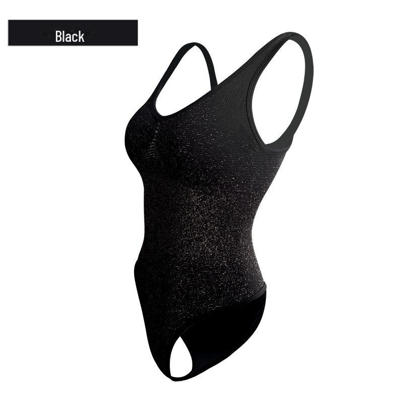 Shimmer Seamless European & American Cross-Border Yoga Suit - Shiny Silver Silk