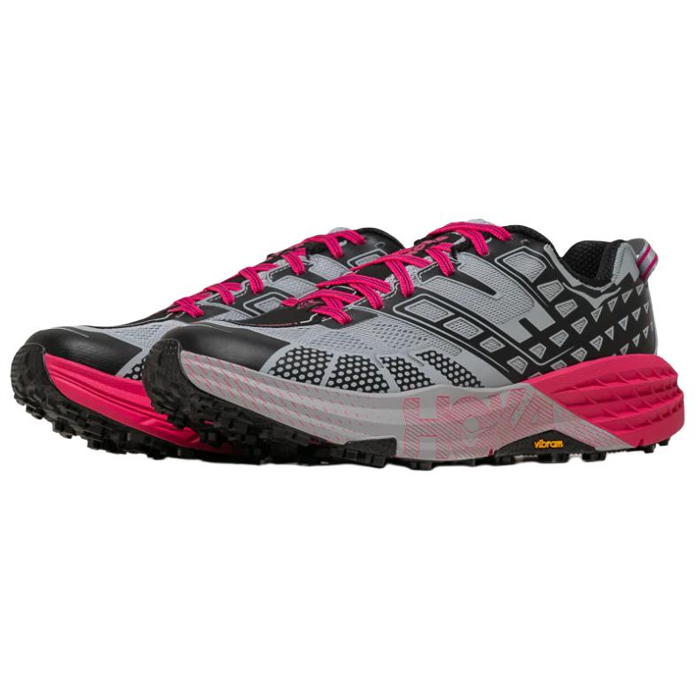 Hoka One One Speedgoat 2 Bequeme Langlebige Trailrunning-Schuhe Herren Schuhe Grau Blau Schwarz 1162710-MRH