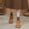 Thick-soled women's spring new muffin with one pedal, lazy Doudou shoes, inner height increase, casual single shoes women