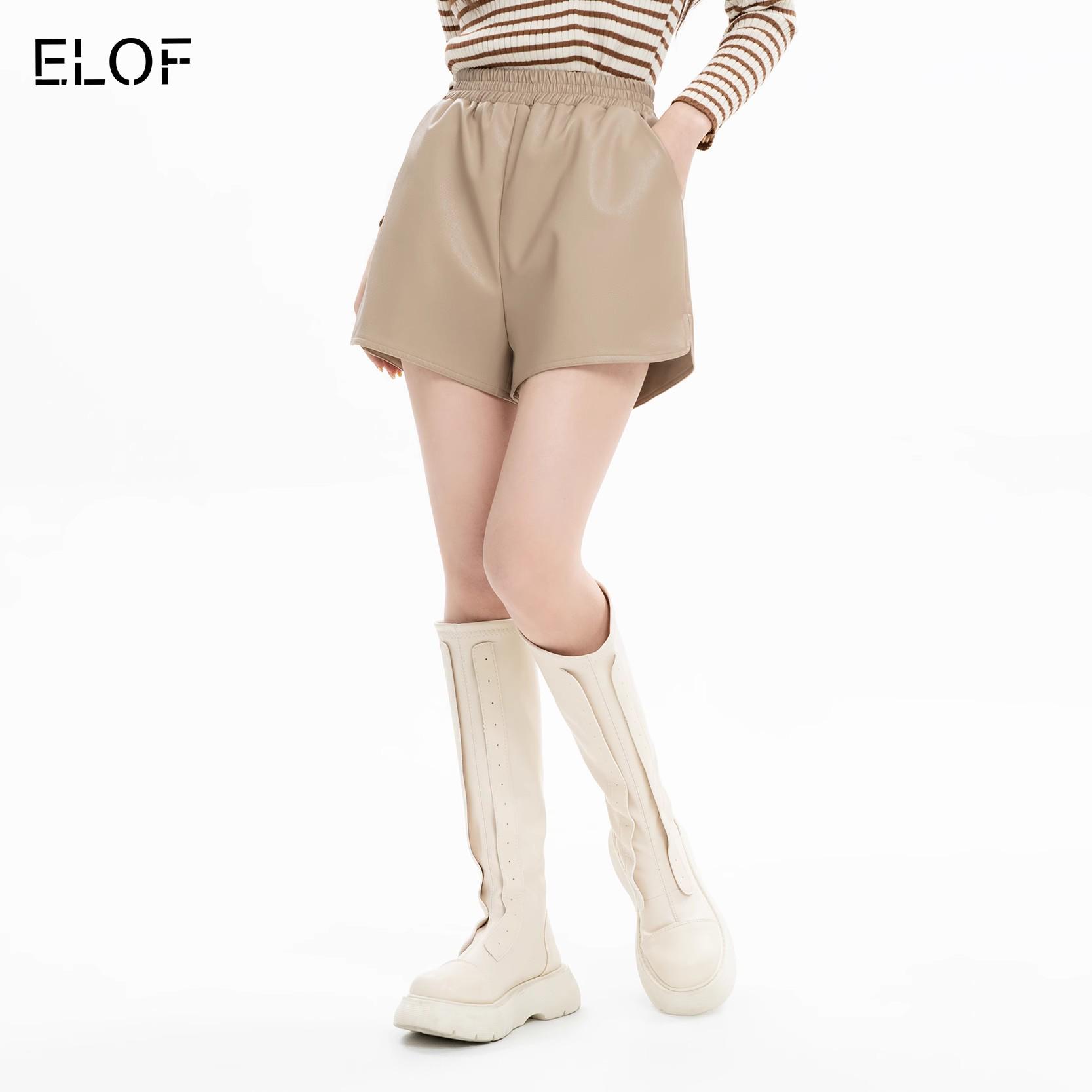 

Женские шорты А-силуэта из искусственной кожи с высокой талией, утягивающие, на резинке, подходят для миниатюрных, весна/осень. S абрикосовый