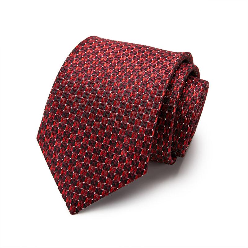 Men's 7.5cm Jacquard Polyester Striped Tie for Formal Business or Interviews