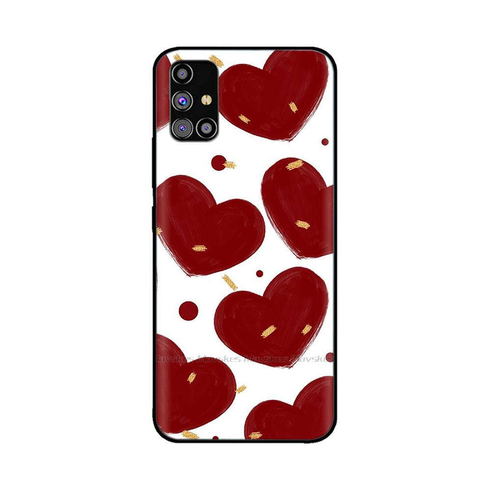 For Samsung Galaxy A51 Phone Case Heart-Butterfly Funda For Samsung A51 Case A 51 4G 5G Cover Protection Liquid Silicone Bumper