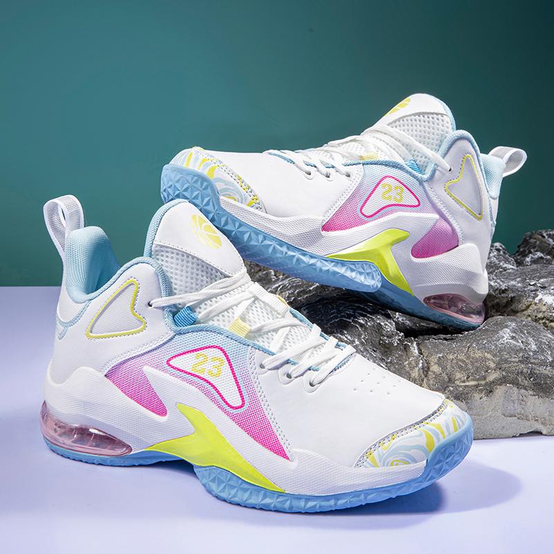 Men's Basketball Shoes with Strong Shock Absorption and Jumping Ability High Top Outdoor Sports Shoes Women's Anti Slip Shoes