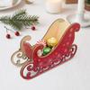 Snowflake Print Christmas Wooden Sleigh Ornament DIY Sleigh Storage Box  Table Centerpiece