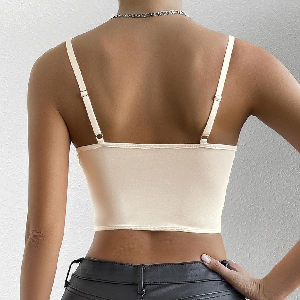 Women's Loose Casual Solid Color Lace Vest With Suspender Top Lace Vest With Suspender Top