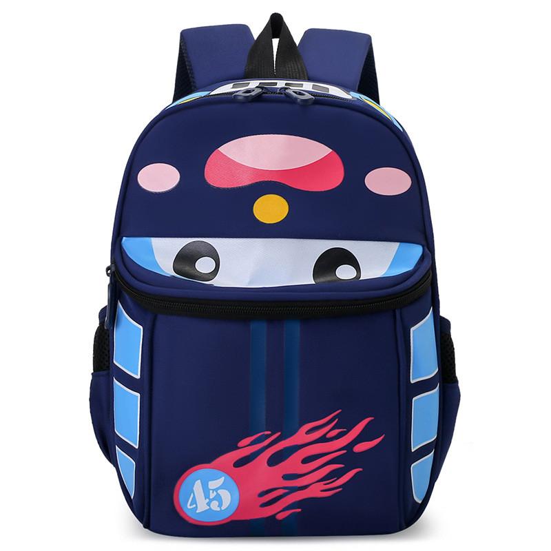 Cartoon Car School Bag With Air Cushion Straps For Preschool Boys And Girls