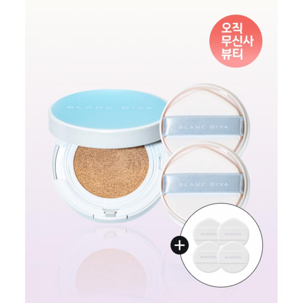 Blancdiva Water Velvet Cushion Set + 1 Refill  Free Serum Fit Cushion Puff 4p 