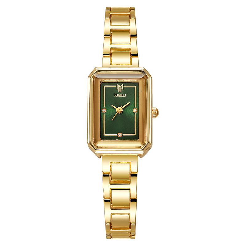 Hochwertige und exquisite Damenuhr Kleine Allround-Quarz-Armbanduhr mit dünnem Armband Quadratische Uhr Modetrend Exquisites Armbanduhr