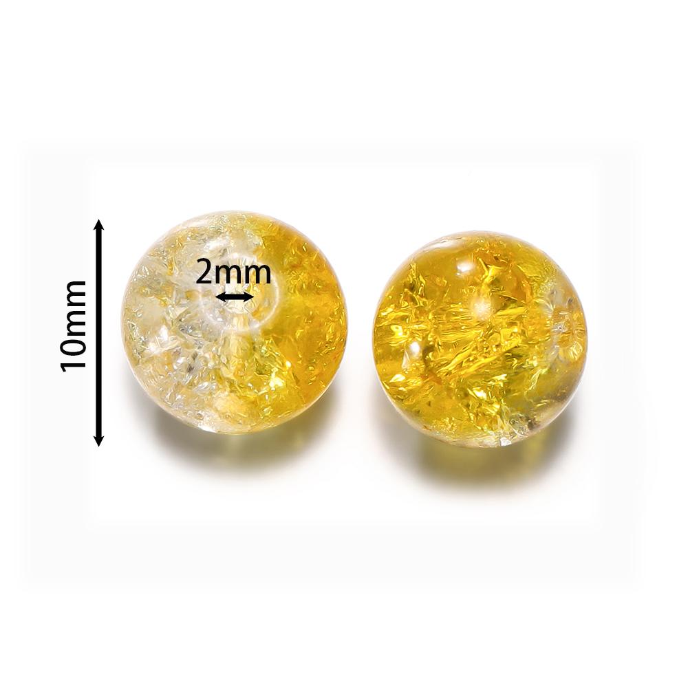 20-50pcs/lot Dark Color Transparent Cracked Glass Beads Round Bracelet Spacer Beads For DIY Necklace Jewelry Making Accessories