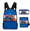 Cartoon Sonic Backpack, Primary And Secondary School Schoolbag, Messenger Bag, Pencil Case Three-Piece Set