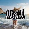 Black White Print Zebra Anime Towel Quick Drying Beach Towels Are Suitable For Swimming Pools Camping Yoga And The Gym