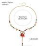 Christmas Bell Charm Bead Necklace Festive Jewelry Clavicle Chain Feature Extender Chain For Women Girls