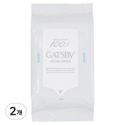 Gatsby Large Size Facial Cleansing Tissues Sabon, 42 Wipes, 2 Pcs