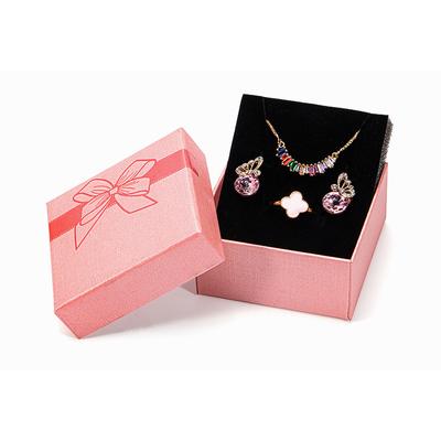 Ring Necklaces Earrings Paper Trinket Box Jewelry Organizer Storage Box Small Jewelry Bow Tie Printing Jewelry Display Gift Case