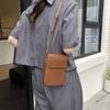 Einfarbiges quadratisches Handy-Tasche Koreanische Umhängetaschen Tragbare Klapp-Schultertasche Handtaschen