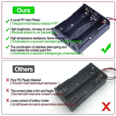 Schwarzer Kunststoff DIY Batterieaufbewahrungskoffer Clip Halter Behälter 1X 2X 3X 4X 18650 Batterie Aufbewahrungsbox Gehäuse Drahtanschlussstift