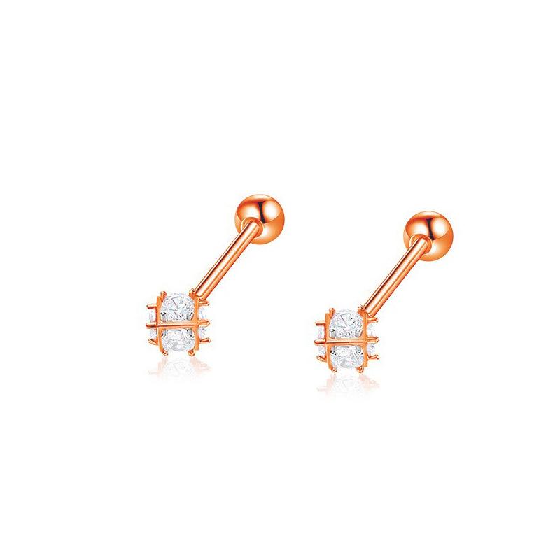 

Stud Earrings Simple Geometric Earrings Bone Stud Stereo Ball Multi-Faceted Diamond Screw Stud Earrings