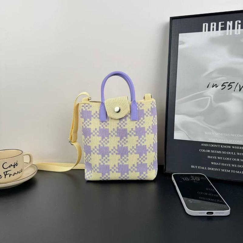 New knitted mobile phone bag, high-end handbag, women's messenger bag, adjustable versatile, convenient and large-capacity bag