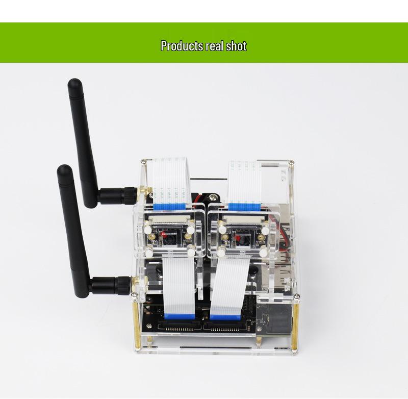 Jetson Nano B01 Acrylic Case with Fan - NVIDIA 4GB Development Board Chassis.