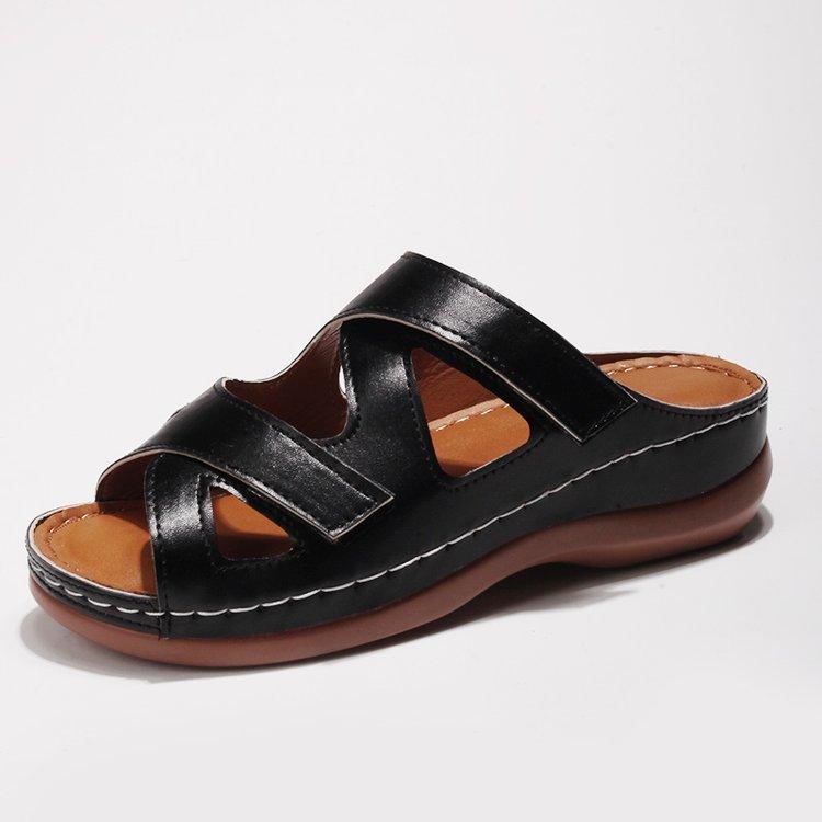 2023 Summer New Roman Sandals Casual Wedge Slippers Hollowed Out Fashion Breathable Women's Shoes