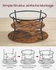VASAGLE Coffee Table, Round Cocktail Table With Shelf, Tea Table, Easy Assembly, Metal, Industrial Design, Rustic Brown