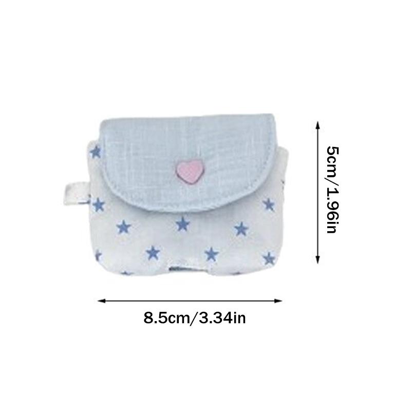 Mini Earphone Storage Bag Snap Button Sequined Stars Bluetooth Headset Case Key Jewelry Protective Pouch For Women Girls