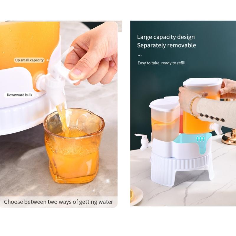 Getränke-Wasserspender mit 3 Abschnitten, großer Kapazität, drehbare Basis, praktischer Zapfhahn für Zuhause, Büro, Top-Seller