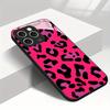 New Pink Leopard Print Tempered Glass Black Phone Case For Samsung Galaxy S25 S24 S23 Ultra Plus FE Protective Cover
