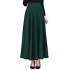 Maxi Skirt High Waist A-Line Long Skirt with Pockets Breathable Slimming Large Hem Design Office Lady Skirt