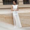 French light wedding dress bride small simple satin morning gown certificate small white dress engagement dress backless light wedding dress