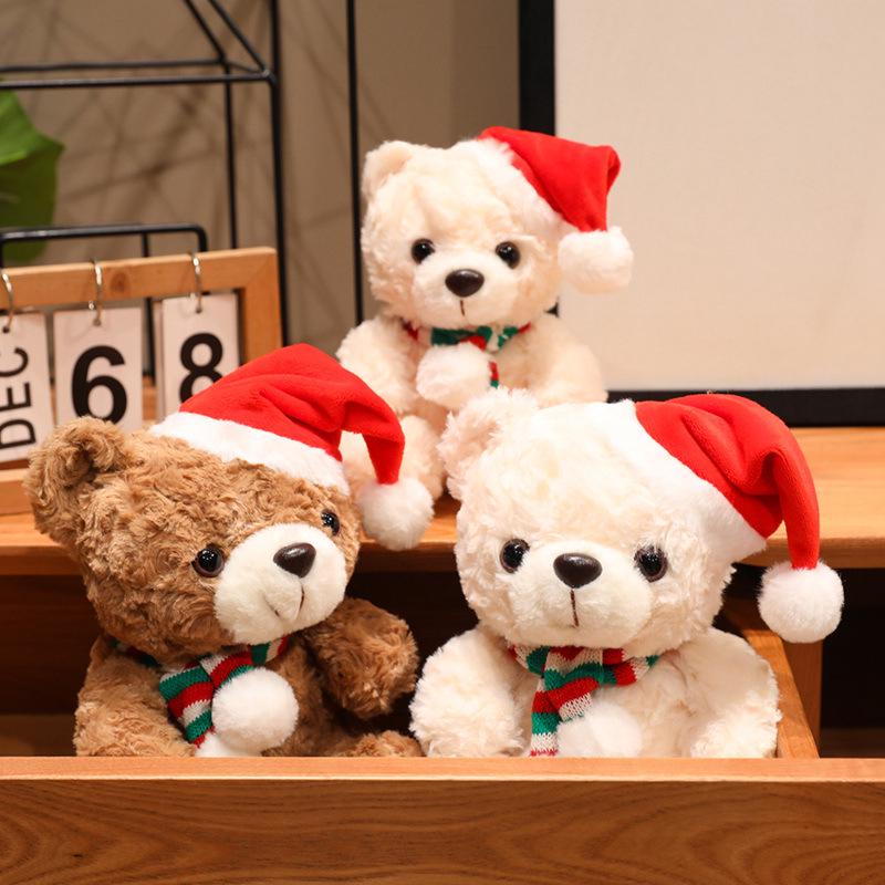Christmas Teddy Bear with Scarf & Hat - Plush Toy for Valentine's & Birthday Gifts