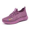 Womens Breathable Mesh Flat Walking Shoes With Non-Slip Rubber Sole Lightweight Casual Lace-Up Sneakers Fall