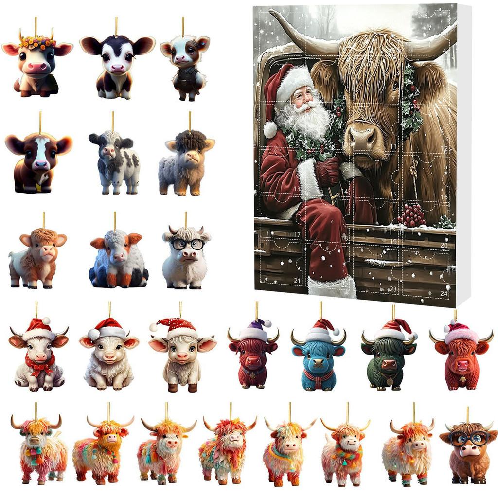 Weihnachts-Blindbox Mit Yak-Tier Acryl-Dekorationen Für Feiertagsbaum-Hänger Und Party-Geschenke