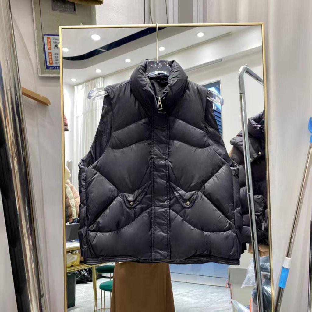 Women's Lightweight Down Vest - Warm, Sleeveless, Stand-up Collar, Fashionable Short Style