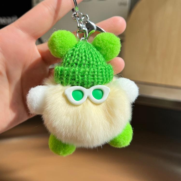 Cute Rex Rabbit Hair Small Coal Ball Bag Pendant School Bag Ugly Thing Doll Pendant Cartoon Doll Car Keychain
