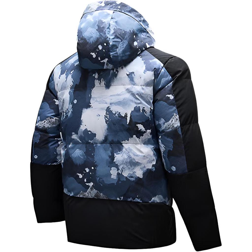 Anta Craftsmanship Series Water-Resistant Windproof Warm Down Jacket Men Outerwear Old-Wall-Gray Full-Print Basic-Black 152447926N-7