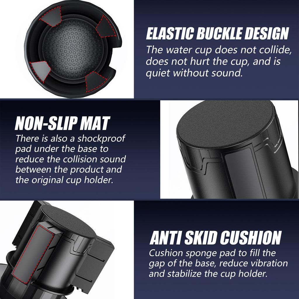 Car Cup Holder Expander Organizer with Adjustable Base Anti-slip For Most Bottles Cups Console Cup Holders Car Accessories