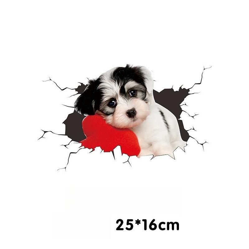 Cute Car Accessories Stickers Personalized Dog 3D Three-dimensional Stickers Body Scratches Block Cartoon Car Stickers