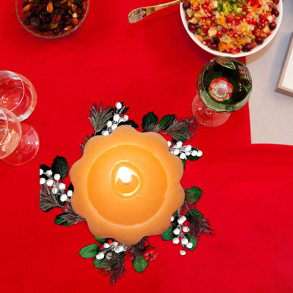 Weihnachts-Kerzenring Handgefertigte Dekoration für Geburtstag Tür Jubiläen Stilvoll A