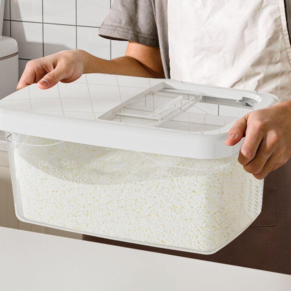 Transparent Rice Storage Box 7.5/10/12.5kg Rice Dispenser Rice Storage Container  Grain