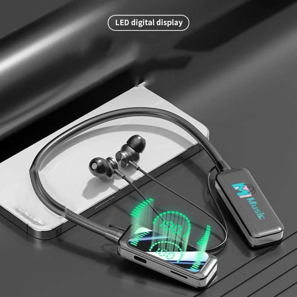 HD Screen Neckband Headphones Noise Reduction Karaoke Earphones Wireless Earphones  Gamer Use