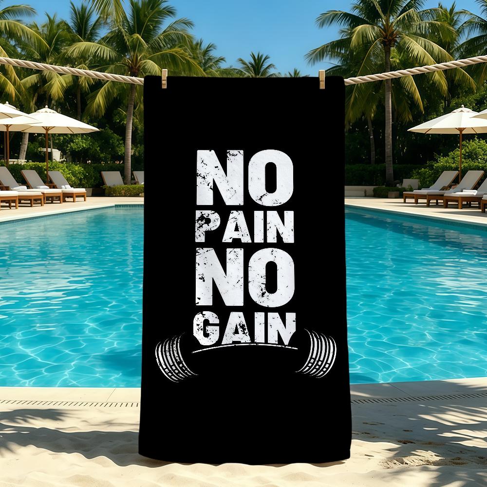 No Pain No Gain GYM Handtuch Für Camping im Freien Strandhandtuch Super Saugfähig Schnelltrocknend Sommerhandtuch