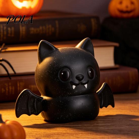 Cute Bat Desk Decoration Halloween Glitter Squeeze Stress Ball, Soft TPR Slow Rising Fidget Toy Washable Relief Ball for Anxiety Relief, Decompression