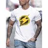 European sizes Men's Corn Lightning Graphic Tee - Casual Round Neck Short Sleeve T-Shirt, Breathable, All-Season Wear