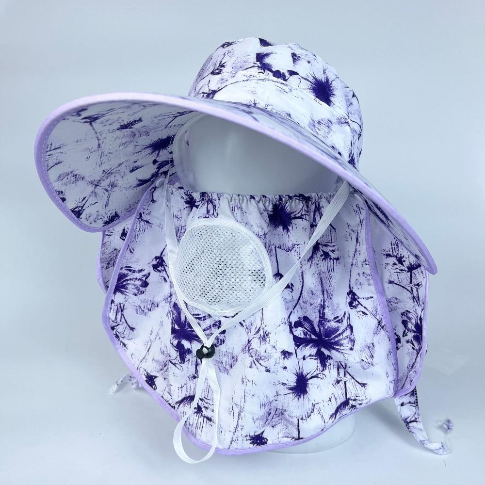 Fashion Flower Bucket Hat Face  Neck Protection Fisherman Hat New Sunscreen Hat  Outdoor Sports