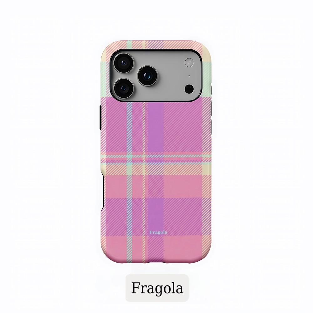 Gestreifte Handyhülle für iPhone 17 16 15 14 13 12 11 Air Pro Max Plus Luxus Clmj Fragola Bunte Streifen Doppellagige Rückabdeckung