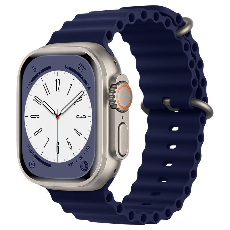 Apple iWatch Compatible Dual-Color Silicone Sport Strap with Double Buckle