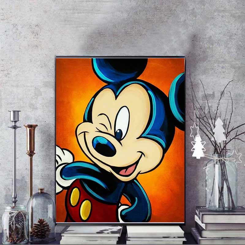 Disney Diamond Painting Mickey Pop Art Illustration DIY 5D Cartoon Mosaic Cross Stitch Gift Room Decoration