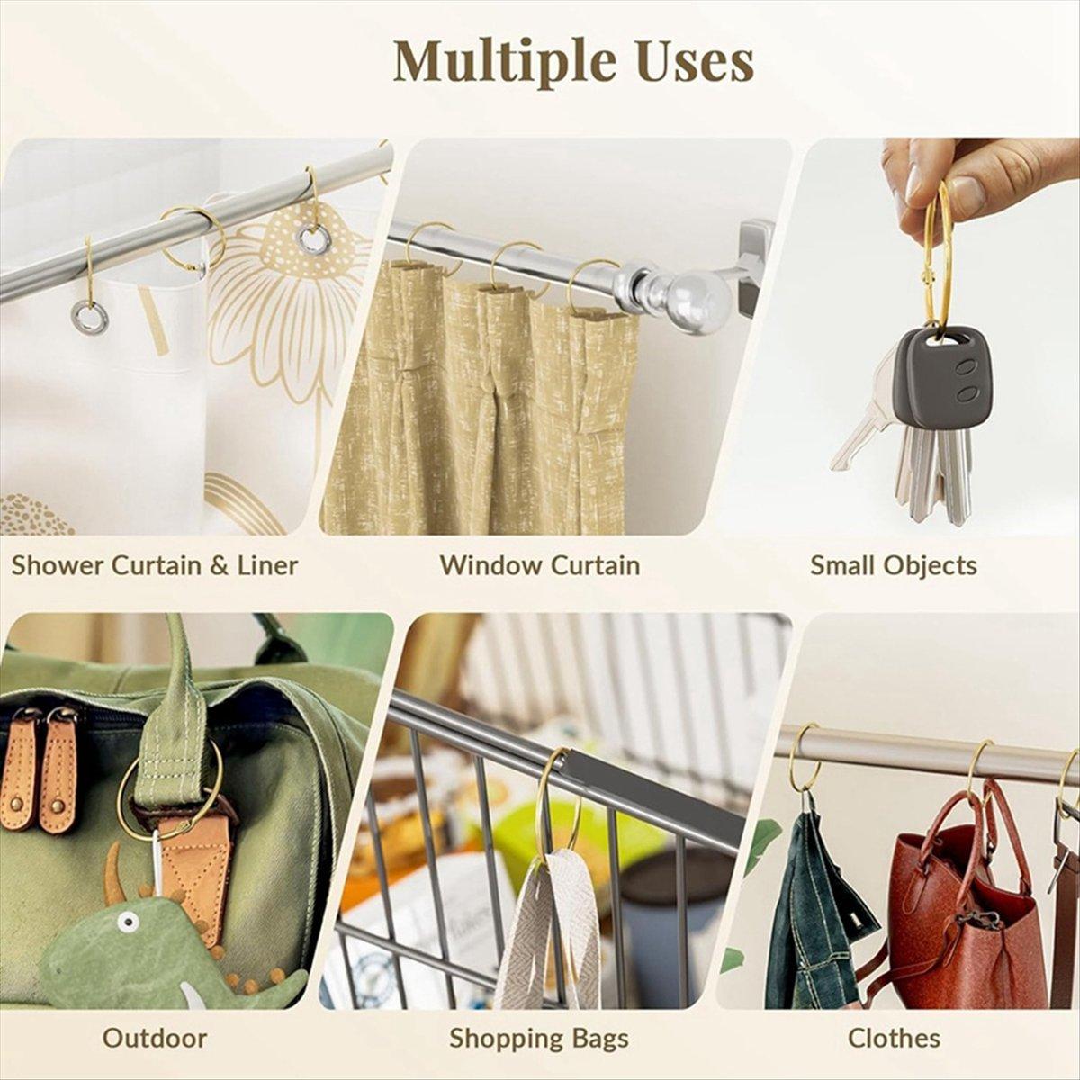 

BHBL Shower Curtain Rings, Hooks Shower Curtain Rings Rust Proof, Anti-Drop Round Shower Rings for Curtain,Black China Mainland