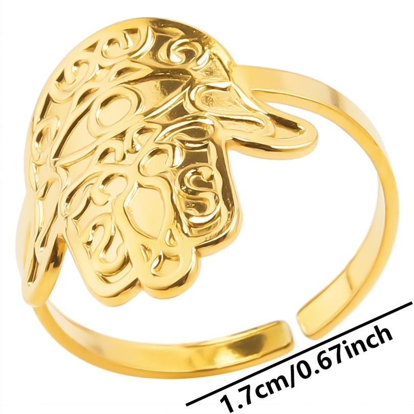 1/5Ppcs/Lot Real Gold Plated Stainless Steel Rings For Women Men Accessories Open Adjsutable Chunky Butterfly Heart Ring Anillos